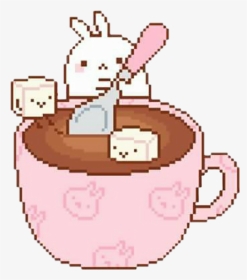 #cute #cup #coffee #coffeecup #cupofcoffee #rabbit - Cute Coffee Pixel Art, HD Png Download, Transparent PNG