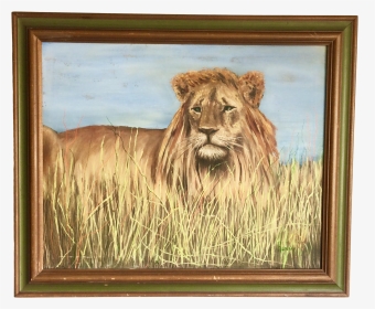 1980s Henri Bivens Original Lion Painting For Sale - Picture Frame, HD Png Download, Transparent PNG