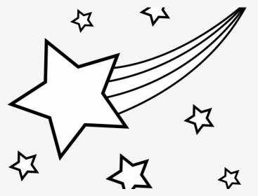 Falling Stars Clipart Colorful - Shooting Star Black And White, HD Png Download, Transparent PNG