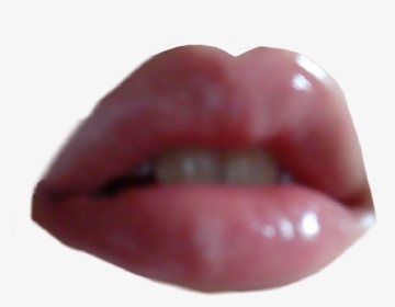#lips #pink #pinkaesthetic #lipgloss #pinki - Tongue, HD Png Download, Transparent PNG