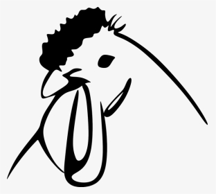 Animal, Barnyard, Chicken, Hen, Livestock, Rooster - Chicken Head Clipart Black And White, HD Png Download, Transparent PNG