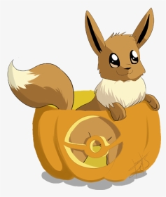 Pokemon My Art Halloween Eevee Pumpkin - Pokemon Halloween In Pumpkin, HD Png Download, Transparent PNG