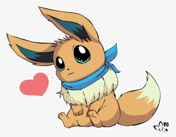 Eevee With A Blue Scarf, HD Png Download, Transparent PNG