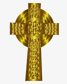 Clip Library Library Golden Cross Icons Png - Gold Celtic Cross Clipart, Transparent Png, Transparent PNG