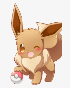 #pokemon #eevee #pokeball #kawaii #cute - Cute Eevee With Pokeball, HD Png Download, Transparent PNG