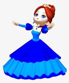 Princess In Blue Poser Png Clipart By Clipartcotttage - Prinsesse Clipart, Transparent Png, Transparent PNG