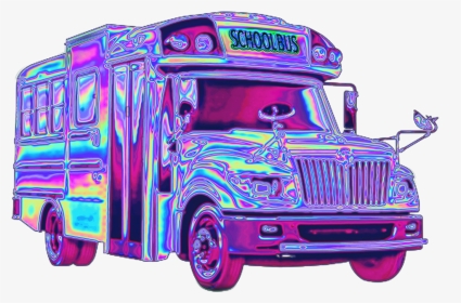#holo #holographic #tumblr #vaporwave #aesthetic #bus - Holographic Bus, HD Png Download, Transparent PNG