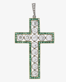 Diamond And Emerald Cross Pendant,, HD Png Download, Transparent PNG