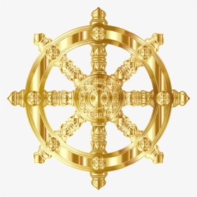 Transparent Decorative Cross Png - Dharma Chakra Gold Png, Png Download, Transparent PNG