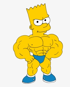 Bart By Musclebrett On - Bart Simpson Bodybuilding, HD Png Download, Transparent PNG