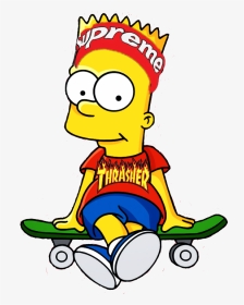 #supreme #thrasher #bartsimpson - Bart Simpson Transparent, HD Png Download, Transparent PNG