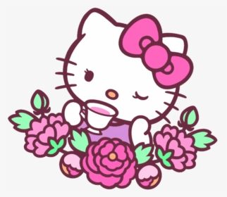 #hellokitty #hello Kitty #sanrio - Hello Kitty Flowers Clipart, HD Png Download, Transparent PNG