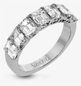 Simon G 18k White Gold Classic Design Emerald Cut Diamond - Simon G Engagement Ring, HD Png Download, Transparent PNG