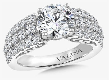 Valina Diamond Engagement Ring Mounting In 14k White - White Gold Diamond Ring Designs, HD Png Download, Transparent PNG