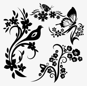 Black Wall Flower Design Art, HD Png Download, Transparent PNG