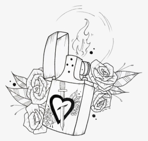 Black And White Stock Drawing Death Heart - Line Art, HD Png Download, Transparent PNG