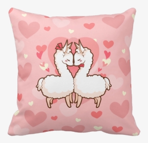 Cute Kawaii Llama Lovers Pink Heart Love Pillow - Llama Cupid, HD Png Download, Transparent PNG