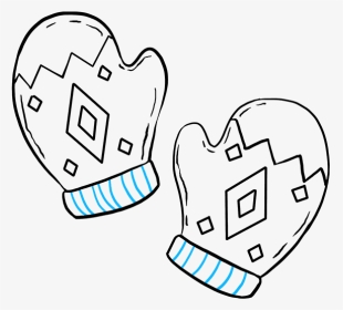 How To Draw Mittens - Easy Drawing Of Mittens, HD Png Download, Transparent PNG