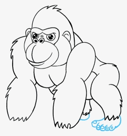 Svg Royalty Free Library Drawing Hoodie Easy - Easy Gorilla Drawing, HD Png Download, Transparent PNG