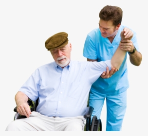 An Old Man And A Nurse Having A Physical Therapy - Elderly Physical Care, HD Png Download, Transparent PNG