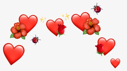 #hearts #heart #crown #crowns #heartcrowns #heartcrown - Red Heart Emoji Crown, HD Png Download, Transparent PNG