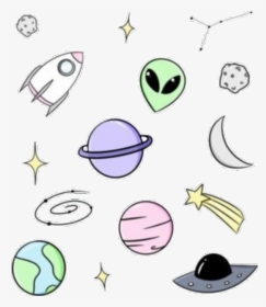#tumblr #galaxy #aliens #cute #kawaii #pastel #pastelcolors - Pastel Aesthetic Design, HD Png Download, Transparent PNG