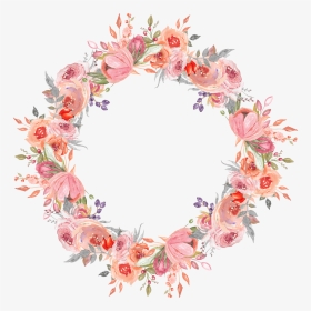 #ftestickers #watercolor #flowers #frame #borders #pink - Pink Flower Wreath Png, Transparent Png, Transparent PNG