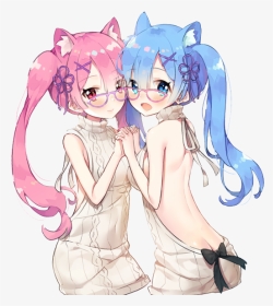 Rem And Ram Long Hair, HD Png Download, Transparent PNG
