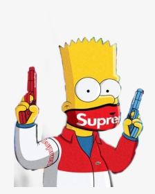 Download Bart Simpson With Superior Supreme And Thrasher Wallpaper