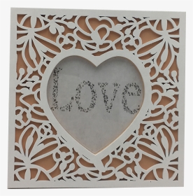 Heart Shape Designs Hollow Carved Wooden Photo Frame - Heart, HD Png Download, Transparent PNG