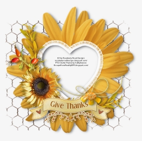 Png Sunflower Heart Frame, Transparent Png, Transparent PNG
