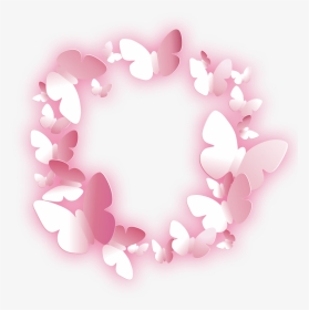 #butterfly #lighting #pink #cute #circle #round #mask - Pink Butterfly Circle Frame Png, Transparent Png, Transparent PNG