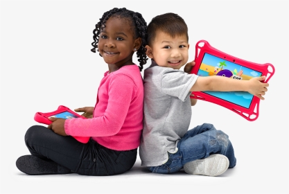 Teacher And Preschool Child Playing On A Hatch Tablet - Sitting, HD Png Download, Transparent PNG