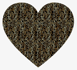 Gold Electronic Heart Clip Arts - Heart, HD Png Download, Transparent PNG