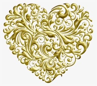 Golden Heart Clipart - Gold Valentines Day Hearts, HD Png Download, Transparent PNG
