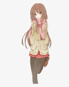 Anime Girl Brown Hair, HD Png Download, Transparent PNG