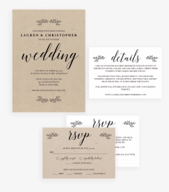 Rustic Wedding Invitation Set Instant Download - Calligraphy, HD Png Download, Transparent PNG