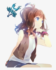 Pokemon Render Photo - Anime Teen Girl With Brown Hair, HD Png Download, Transparent PNG