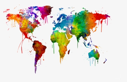 Watercolor Designs World Map, HD Png Download, Transparent PNG