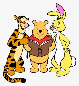 Clip Art Mixed Group Clip Art - Winnie The Pooh Reading Book, HD Png Download, Transparent PNG