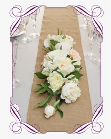 Silk Faux Flowers Table Centrepiece And Sign Or Arbor - Cake With Mauve Flowers, HD Png Download, Transparent PNG