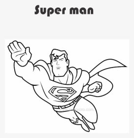 Super Man Coloring Pages - Super Hero Colouring Sheets, HD Png Download, Transparent PNG