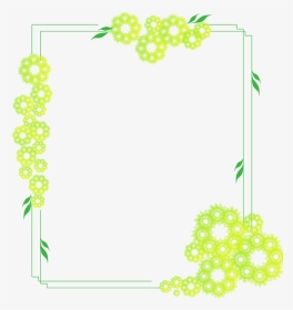 #ftestickers #frame #borders #flowers #neon #luminous - Neon Green Flower Border, HD Png Download, Transparent PNG