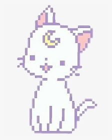 #kitty #kitten #cat #kawaii #cute #otaku #pixel #pixelated - Kawaii Pastel Pink Cat, HD Png Download, Transparent PNG