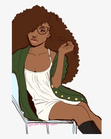 Curly Hair African American Black Women Cartoon Girls, HD Png Download, Transparent PNG