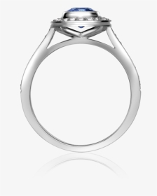 24602 Sapphire Diamond Rub Over Cluster Ring - Pre-engagement Ring, HD Png Download, Transparent PNG