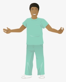 Illustrated Cutout Nurse Happy - Standing, HD Png Download, Transparent PNG