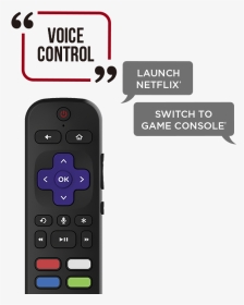 Roku Tv Remote Along With Text Graphics That Read - Tcl 6 Series Remote, HD Png Download, Transparent PNG
