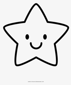 Estrella Página Para Colorear - Smiling Star Clipart Black And White, HD Png Download, Transparent PNG