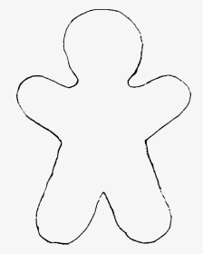 Gingerbread Man Drawing Outline, HD Png Download, Transparent PNG